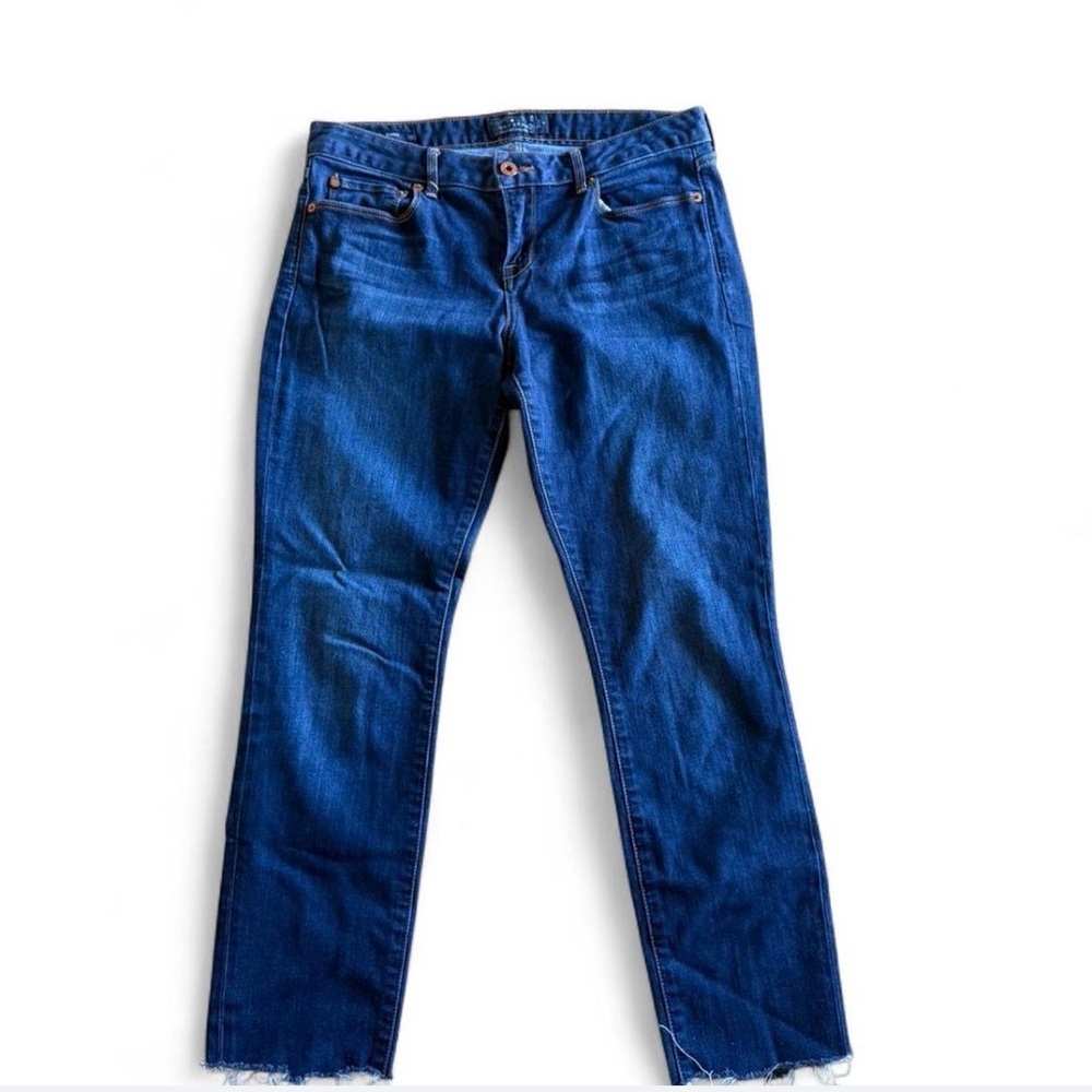 Lucky Brand Lolita Skinny Dark Indigo Straight Jeans with Raw Hem